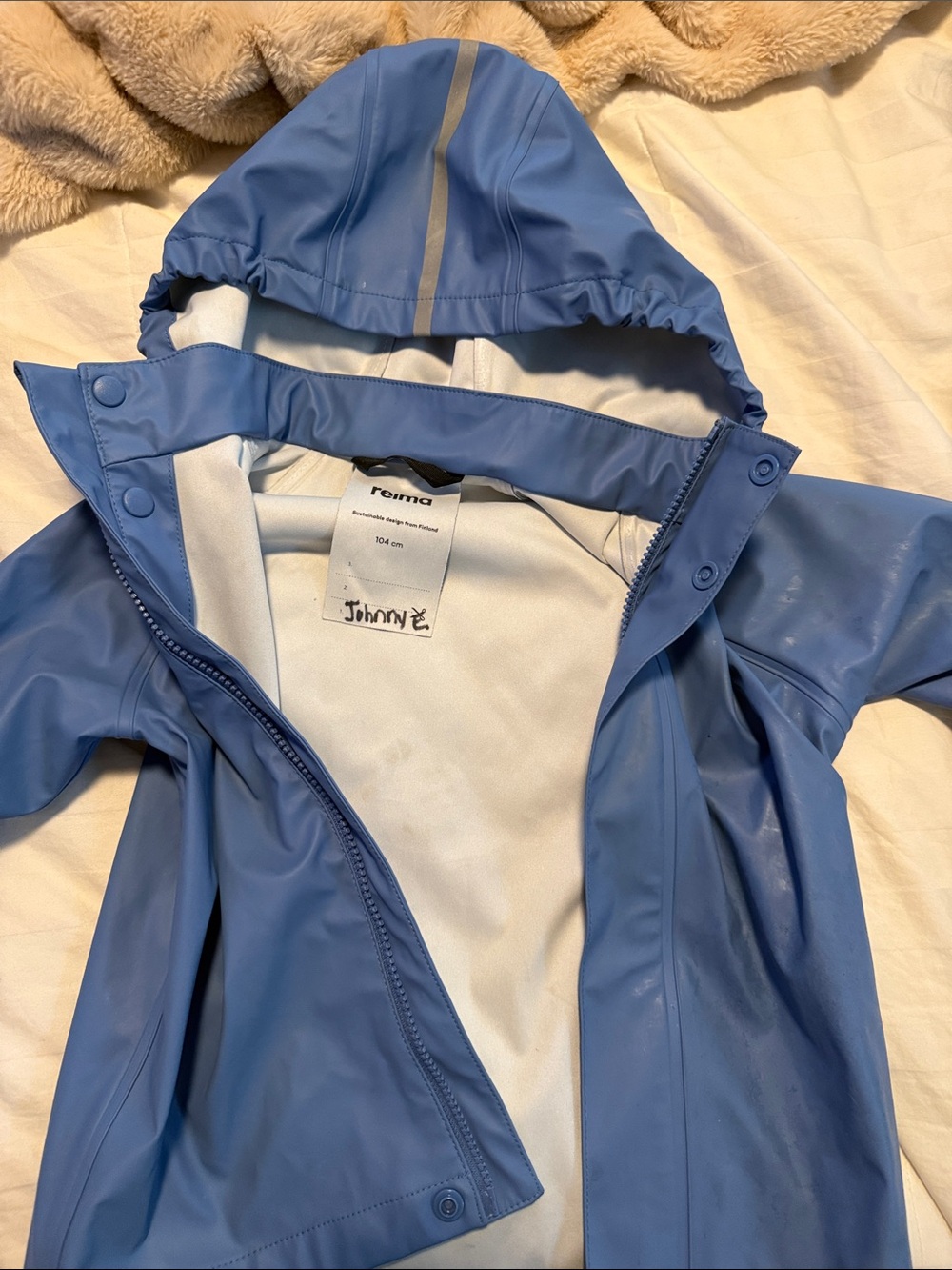 Reima Kids' Light Blue Hooded Raincoat